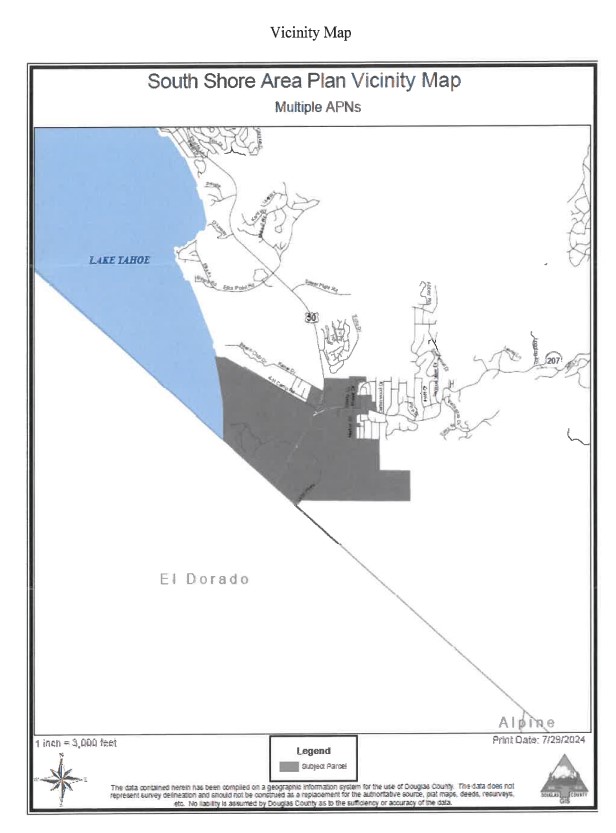 South Shore Area Plan Vicinity Map from Douglas County Notice