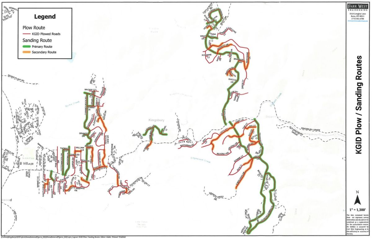 Primary & Secondary Plow Routes shown on map